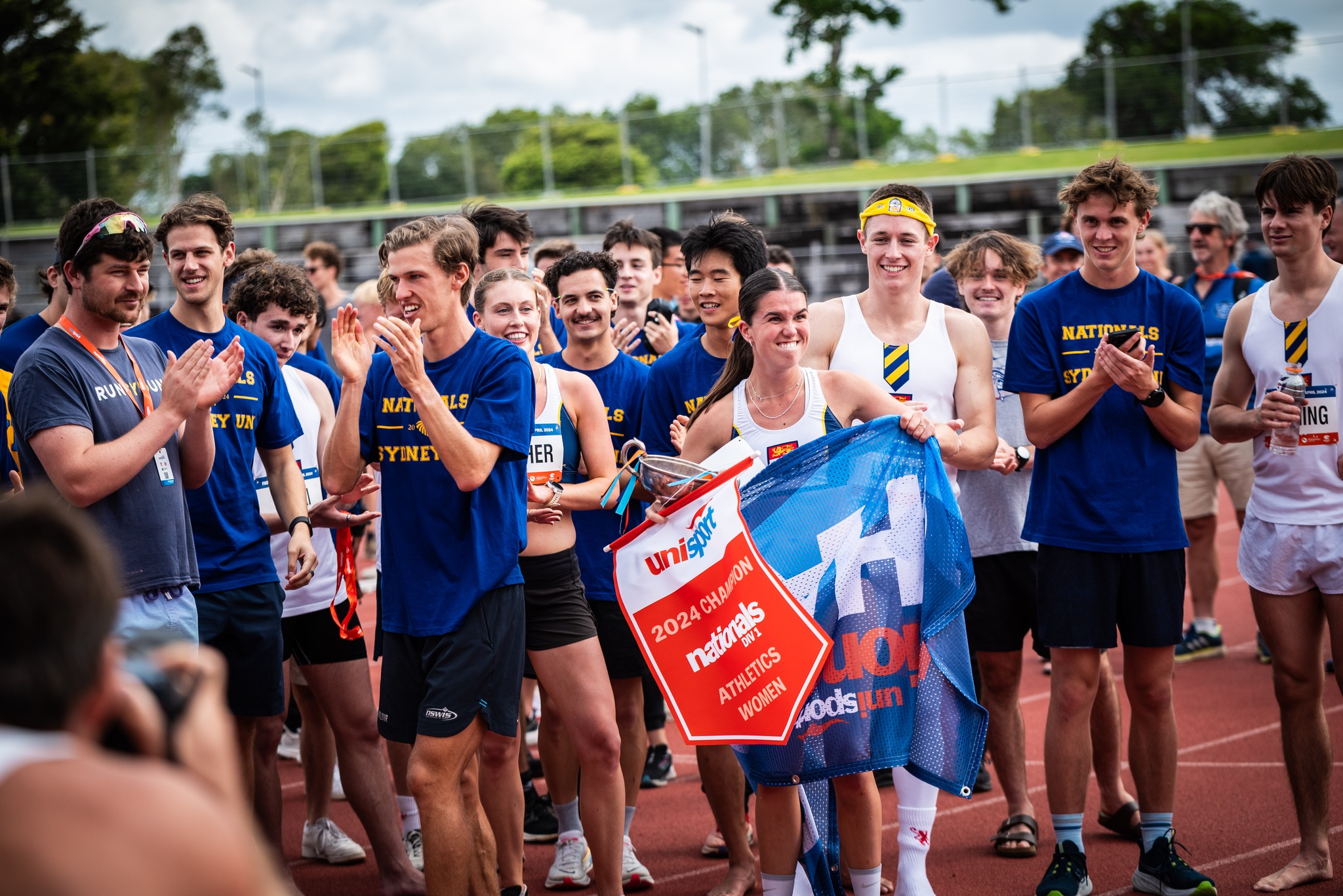 The University of Sydney celebrating winning the Women's pennant